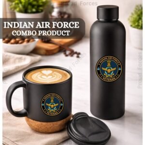 Indian Navy Veteran Matte Finish Bottle & Coffee Mug Combo Set