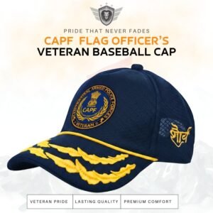 Premium Quality CAPF Flag Officers’ Veteran Baseball Cap (Blue Color)