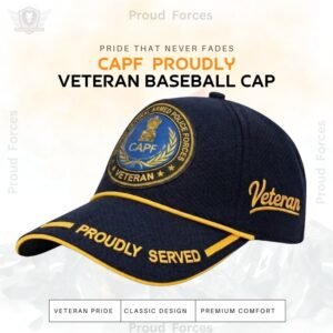 CAPF-Proudly Served Blue Baseball Cap for Veterans - Premium Quality
