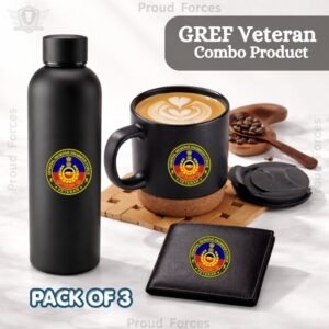 GREF Veteran Premium Combo Pack of 3 – Bottle, Coffee Mug & Leather Wallet
