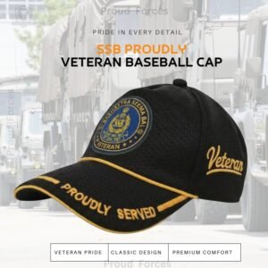 SSB Proudly Veteran Baseball Cap (Black Color) -Premium Quality
