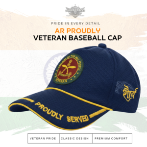 Premium Quality AR Proudly Veteran Baseball Cap (Blue Color)