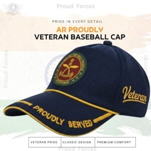 AR Proudly Veteran Baseball Cap (Blue Color) - Premium Quality