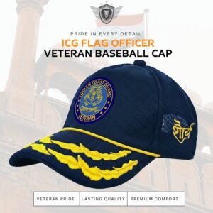 Premium Quality ICG Flag Officers’ Veteran Baseball Cap (Blue Color)