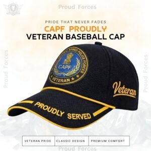 CAPF-Proudly Served Baseball Cap for Veterans(Black Color) - Premium Quality