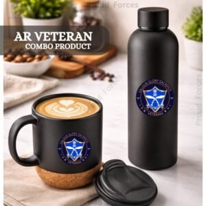 Assam Rifles Veteran Matte Finish Bottle & Coffee Mug Combo Set
