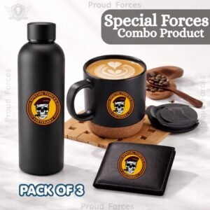 SSB Veteran Premium Combo Pack of 3 – Bottle, Coffee Mug & Leather Wallet