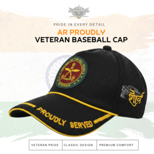 Premium Quality AR Proudly Veteran Baseball Cap (Black Color)