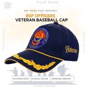 BSF Officers’(Blue Color) Baseball Cap for Veterans- Premium Quality