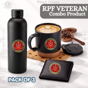 RPF Veteran Premium Combo Pack of 3 – Bottle, Coffee Mug & Leather Wallet