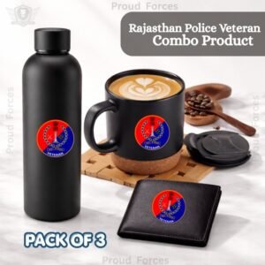 Rajasthan police veteran Premium Combo Pack of 3 – Bottle, Coffee Mug & Leather Wallet