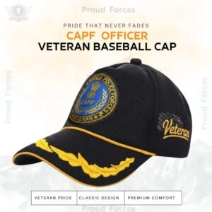 CAPF Officers’ (Black Color) Baseball Cap for Veterans -Premium Quality