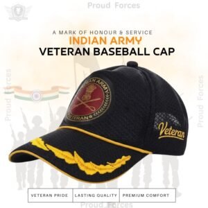 Indian Army Officer's Veteran Baseball Cap (Black Color) – Premium Quality