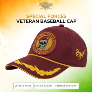 Premium Quality Special Forces Officers' Veteran Baseball Cap (Maroon Color)