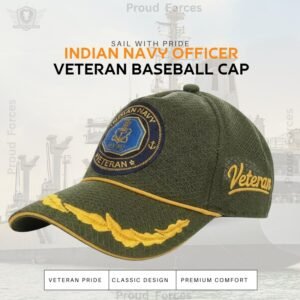 Navy Officers’ Veteran Baseball Cap (Olive Green Color) - Premium Quality