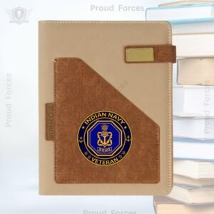 Indian Navy Veteran Office Notebook with Phone & Pen Holder