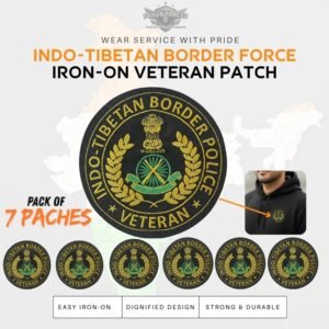 Premium Quality ITBP Veteran Iron-On Woven & Embroidered Patches for Apparel (Pack of 7)