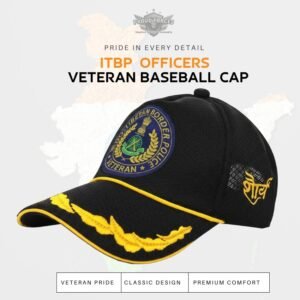 Premium Quality ITBP Officers’ Veteran Baseball Cap (Black Color)