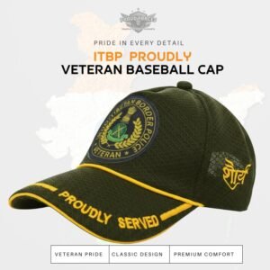 Premium Quality ITBP Proudly Veteran Baseball Cap (Olive Green Color)