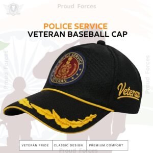 Police Service Officers’ (Black Color) Baseball Cap for Veterans - Premium Quality