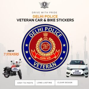 Premium Quality Delhi Police Veteran Car & Bike Stickers